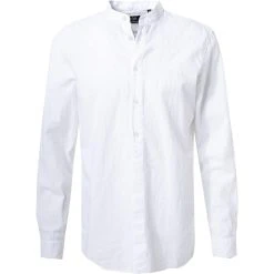 Strellson Hemd Conell 30026189/100 Baumwolle-Leinen, Weiß