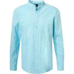 Strellson Hemd Conell 30026189/450 Baumwolle-Leinen, Hellblau meliert, Hellblau