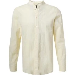 Strellson Hemd Conell 30026189/740 Baumwolle-Leinen, Gelb meliert, Hellgelb