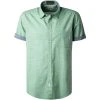 camel active Hemd 409231/5S22/34 Kurzarmhemd, Regular Fit, Baumwolle, Grün meliert, Grün