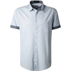 camel active Hemd 409231/5S22/45 Kurzarmhemd, Regular Fit, Baumwolle, Hellblau meliert, Hellblau