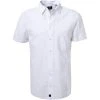 Strellson Hemd Corvin 30026190/100 Kurzarmhemd, Baumwolle-Leinen, Weiß