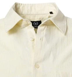 Strellson Hemd Corvin 30026190/740 Kurzarmhemd, Baumwolle-Leinen, Gelb meliert, Hellgelb -hemdenverkauf 361972 norm2