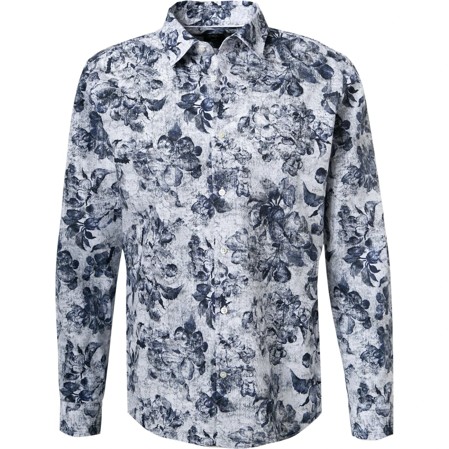 Strellson Hemd Simeon 30024858/401 Slim Fit, Popeline, Blau gemustert, Dunkelblau-weiß 1 Strellson Hemd Simeon 30024858/401 Slim Fit, Popeline, Blau gemustert, Dunkelblau-weiß