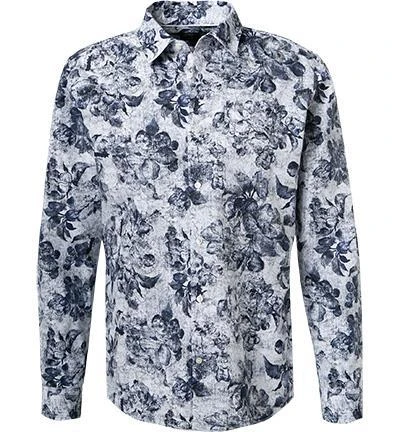 Strellson Hemd Simeon 30024858/401 Slim Fit, Popeline, Blau gemustert, Dunkelblau-weiß 2 Strellson Hemd Simeon 30024858/401 Slim Fit, Popeline, Blau gemustert, Dunkelblau-weiß – Bild 2