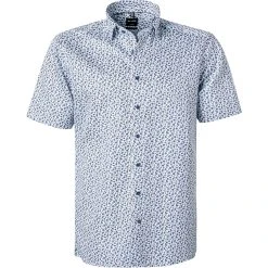 OLYMP Luxor Modern Fit 1390/72/11 Kurzarmhemd, Popeline, Blau gemustert, Bleu