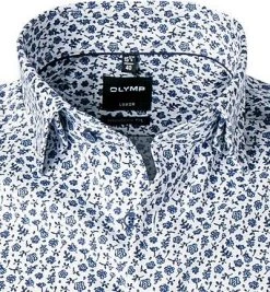 OLYMP Luxor Modern Fit 1390/72/11 Kurzarmhemd, Popeline, Blau gemustert, Bleu -hemdenverkauf 362088 norm2
