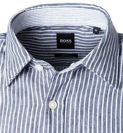 BOSS Hemd Ronni 50449144/403 Slim Fit, Leinen-Stretch, Blau gestreift, Blau 3 BOSS Hemd Ronni 50449144/403 Slim Fit, Leinen-Stretch, Blau gestreift, Blau – Bild 3