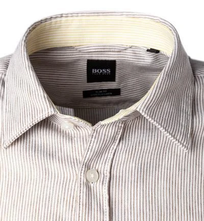 BOSS Hemd Ronni 50449144/268 Slim Fit, Leinen-Stretch, Beige gestreift, Beige 3 BOSS Hemd Ronni 50449144/268 Slim Fit, Leinen-Stretch, Beige gestreift, Beige – Bild 3