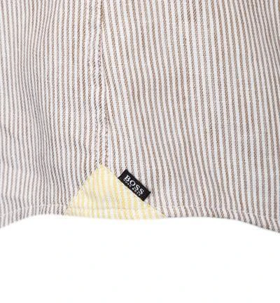 BOSS Hemd Ronni 50449144/268 Slim Fit, Leinen-Stretch, Beige gestreift, Beige 4 BOSS Hemd Ronni 50449144/268 Slim Fit, Leinen-Stretch, Beige gestreift, Beige – Bild 4