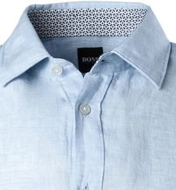 BOSS Hemd Luka 50448869/450 Kurzarmhemd, Regular Fit, Reines Leinen, Blau meliert, Blau -hemdenverkauf 362293 norm2
