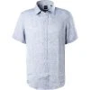 BOSS Hemd Luka 50448869/402 Kurzarmhemd, Regular Fit, Reines Leinen, Dunkelblau meliert, Dunkelblau