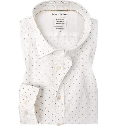 Marc O'Polo Hemd 122 7275 42216/A16 Shaped Fit, Bio Baumwolle, Weiß gemustert, Weiß 2 Marc O'Polo Hemd 122 7275 42216/A16 Shaped Fit, Bio Baumwolle, Weiß gemustert, Weiß – Bild 2