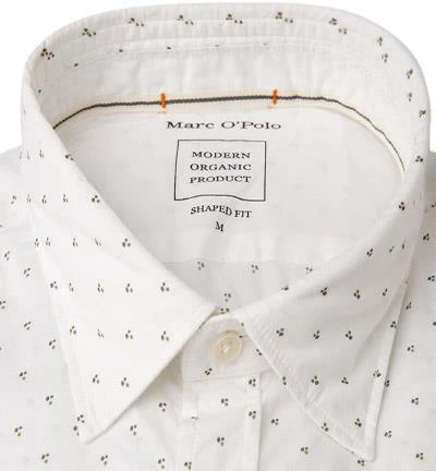 Marc O'Polo Hemd 122 7275 42216/A16 Shaped Fit, Bio Baumwolle, Weiß gemustert, Weiß 3 Marc O'Polo Hemd 122 7275 42216/A16 Shaped Fit, Bio Baumwolle, Weiß gemustert, Weiß – Bild 3