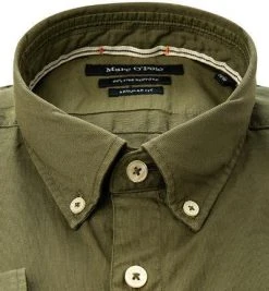 Marc O'Polo Hemd 121 7668 42156/467 Regular Fit, Baumwolle, Olivgrün, Olive -hemdenverkauf 362749 norm2