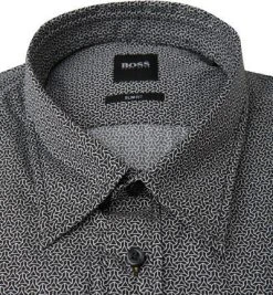 BOSS Hemd Marvyn 50448572/001 Slim Fit, Baumwoll-Stretch, Schwarz gemustert, Schwarz -hemdenverkauf 362754 norm2