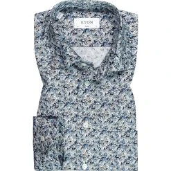 ETON Hemd 1000/02278/25 Classic Fit, Baumwolle, Blau gemustert, Blau