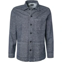 Strellson Hemd Nile 30026220/401 Overshirt, Casual Fit, Baumwolle, Dunkelblau meliert, Dunkelblau