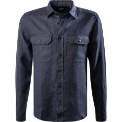 JOOP! Hemd Halvo 30026366/401 Overshirt, Reines Leinen, Navy, Dunkelblau