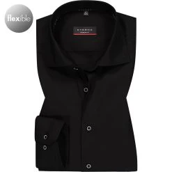 ETERNA Hemd 3377/X18K/39 Modern Fit, Mikrofaser atmungsaktiv, Schwarz