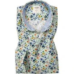 OLYMP Casual Level Five Body Fit 3022/74/45 Hemd, Baumwolle, Grün gemustert, Grün