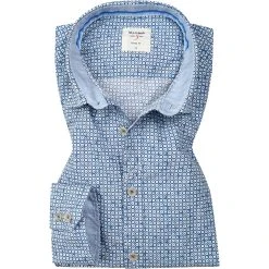 OLYMP Casual Level Five Body Fit 3016/74/11 Hemd, Baumwolle, Bleu gemustert, Bleu