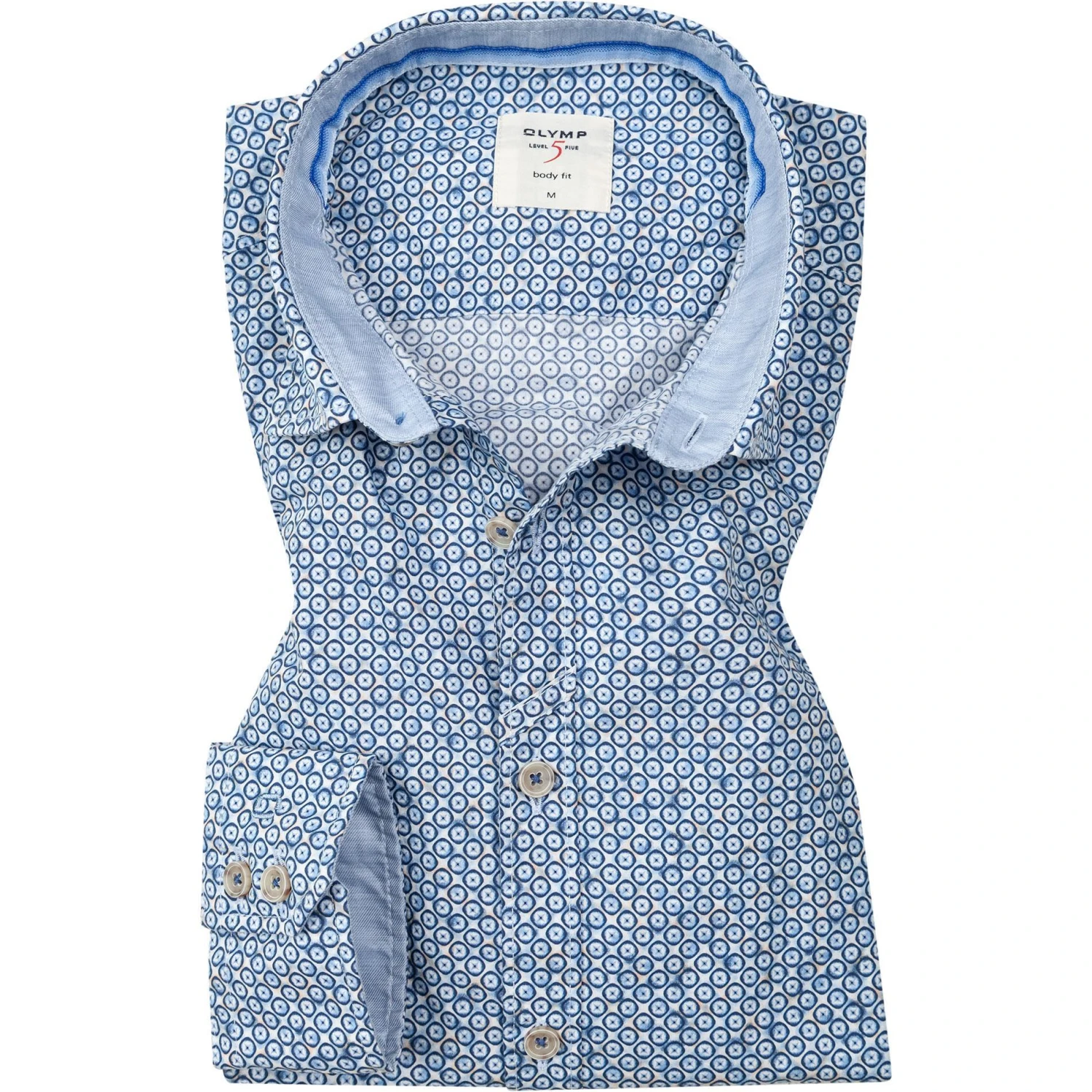 OLYMP Casual Level Five Body Fit 3016/74/11 Hemd, Baumwolle, Bleu gemustert, Bleu 1 OLYMP Casual Level Five Body Fit 3016/74/11 Hemd, Baumwolle, Bleu gemustert, Bleu