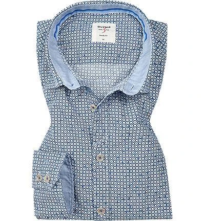 OLYMP Casual Level Five Body Fit 3016/74/11 Hemd, Baumwolle, Bleu gemustert, Bleu 2 OLYMP Casual Level Five Body Fit 3016/74/11 Hemd, Baumwolle, Bleu gemustert, Bleu – Bild 2