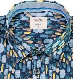 OLYMP Casual Level Five Body Fit 3008/74/18 Hemd, Popeline, Marine gemustert, Marine -hemdenverkauf 362966 norm2