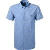 BOSS Hemd Magneton 50441345/460 Kurzarmhemd, Slim Fit, Baumwolle, Bleu meliert, Blau