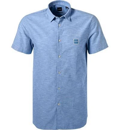 BOSS Hemd Magneton 50441345/460 Kurzarmhemd, Slim Fit, Baumwolle, Bleu meliert, Blau 2 BOSS Hemd Magneton 50441345/460 Kurzarmhemd, Slim Fit, Baumwolle, Bleu meliert, Blau – Bild 2