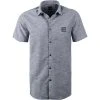 BOSS Hemd Magneton 50441345/404 Kurzarmhemd, Slim Fit, Baumwolle, Dunkelblau meliert, Dunkelblau