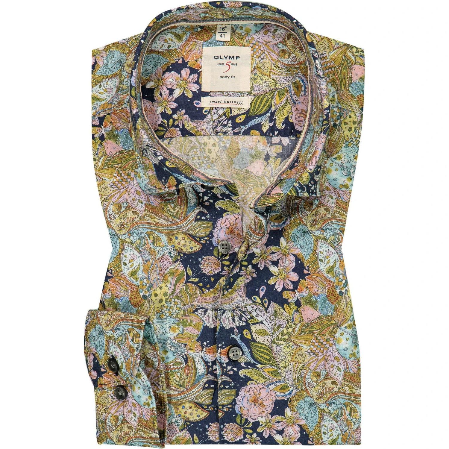 OLYMP Level Five Body Fit smartbusiness 3502/74/18 Hemd, Baumwolle, Multicolor gemustert, Marine 1 OLYMP Level Five Body Fit smartbusiness 3502/74/18 Hemd, Baumwolle, Multicolor gemustert, Marine