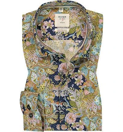 OLYMP Level Five Body Fit smartbusiness 3502/74/18 Hemd, Baumwolle, Multicolor gemustert, Marine 2 OLYMP Level Five Body Fit smartbusiness 3502/74/18 Hemd, Baumwolle, Multicolor gemustert, Marine – Bild 2