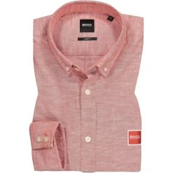 BOSS Hemd Mabsoot 50432726/610 Slim Fit, Baumwolle, Altrosa meliert, Altrosa