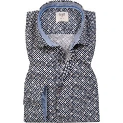 OLYMP Casual Level Five Body Fit 3014/74/18 Hemd, Baumwolle, Marineblau gemustert, Marine