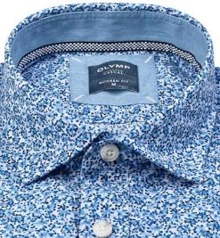 OLYMP Casual Modern Fit 4100/74/00 Hemd, Baumwolle, Blau-weiß gemustert, Weiß-blau -hemdenverkauf 363009 norm2