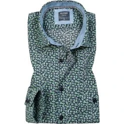 OLYMP Casual Modern Fit 4100/74/18 Hemd, Baumwolle, Marine-grün gemustert, Marine-grün