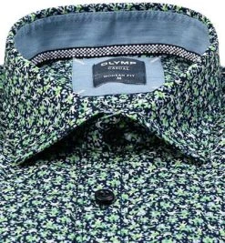 OLYMP Casual Modern Fit 4100/74/18 Hemd, Baumwolle, Marine-grün gemustert, Marine-grün -hemdenverkauf 363010 norm2