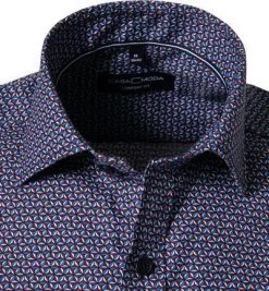 CasaModa Hemd 913646100/100 Kurzarmhemd, Comfort Fit, Popeline, Multicolour gemustert, Blau-rot -hemdenverkauf 363031 norm2