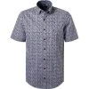 CasaModa Hemd 913645900/100 Kurzarmhemd, Comfort Fit, Popeline, Multicolour gemustert, Blau
