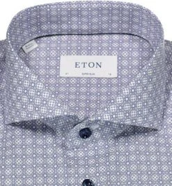 ETON Hemd 1000/01950/25 Super Slim Fit, Twill, Weiß-blau gemustert, Blau -hemdenverkauf 363211 norm2
