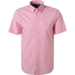 Tommy Hilfiger Hemd MW0MW18405/TOL Kurzarmhemd, Regular Fit, Bio Baumwolle, Pink