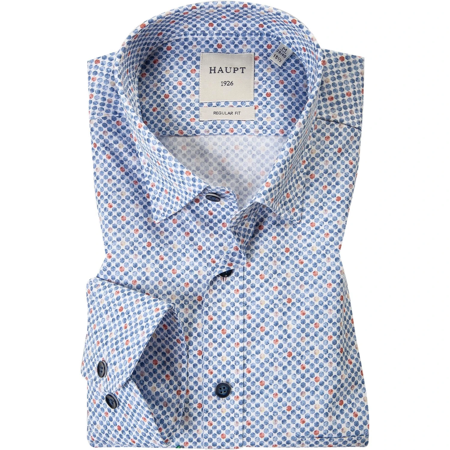 Haupt Hemd 7112028222/40701 Regular Fit, Baumwolle, Blau gemustert, Jeansblau 1 Haupt Hemd 7112028222/40701 Regular Fit, Baumwolle, Blau gemustert, Jeansblau