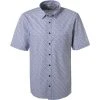 Haupt Hemd 7112828222/40707 Kurzarmhemd, Regular Fit, Baumwolle, Blau-weiß gemustert, Blau-weiß-rot