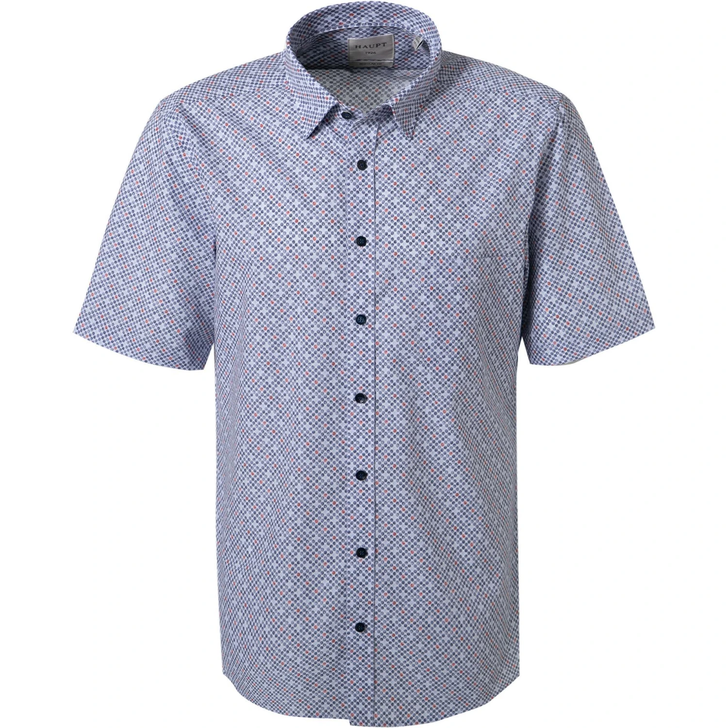 Haupt Hemd 7112828222/40707 Kurzarmhemd, Regular Fit, Baumwolle, Blau-weiß gemustert, Blau-weiß-rot 1 Haupt Hemd 7112828222/40707 Kurzarmhemd, Regular Fit, Baumwolle, Blau-weiß gemustert, Blau-weiß-rot