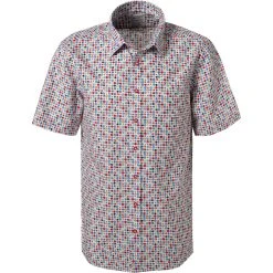 Haupt Hemd 7112808219/40405 Kurzarmhemd, Regular Fit, Baumwolle, Multicolour gemustert, Multicolor
