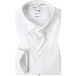 Marc O'Polo Hemd 122 7308 42134/100 Shaped Fit, Bio Baumwolle, Weiß
