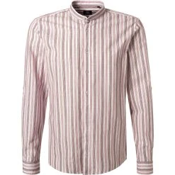 Strellson Hemd Conell 30026192/610 Baumwolle, Creme-rosé gestreift, Rot