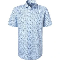 Seidensticker Hemd 197881/57 Regular Fit, Popeline, Blau-weiß gemustert, Blau-weiß